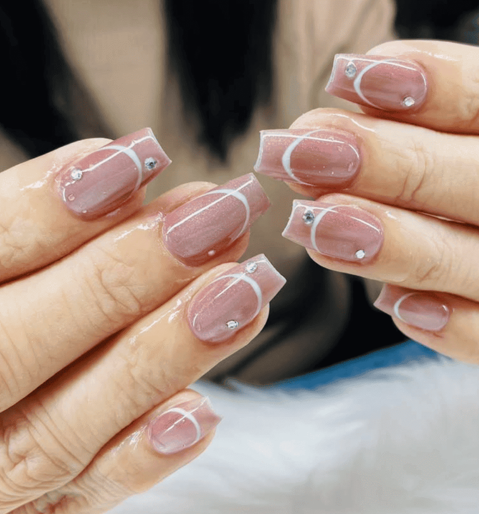 Mauve pink gel nails Hy Nails Inc Cambridge